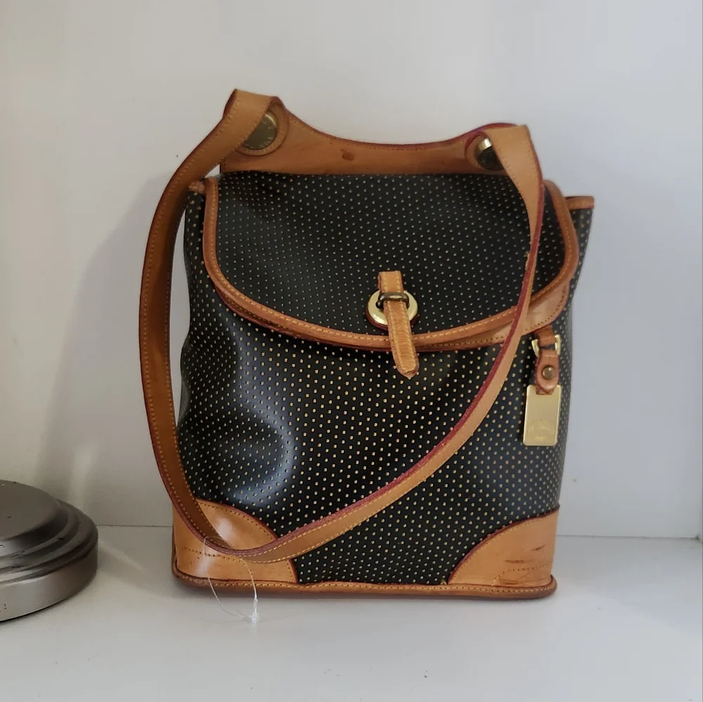 Vintage Dooney and bourke Black /Tan leather Shoulder bag - Picture 10 of 13